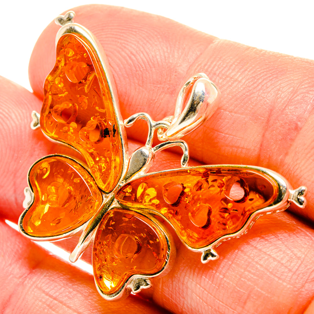 Baltic Amber Butterfly Pendants handcrafted by Anasilvercos - PD33071