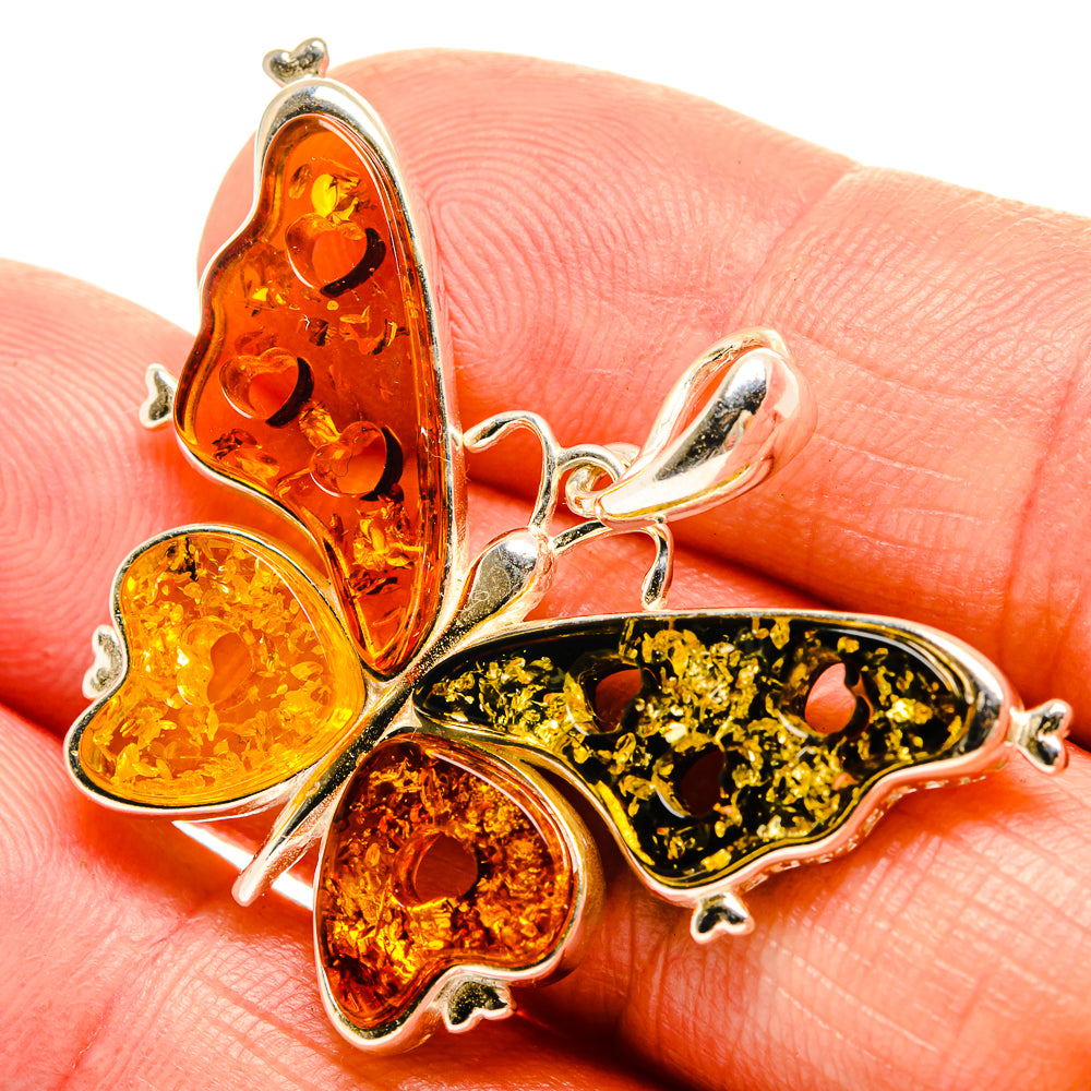 Baltic Amber Butterfly Pendants handcrafted by Anasilvercos - PD33072