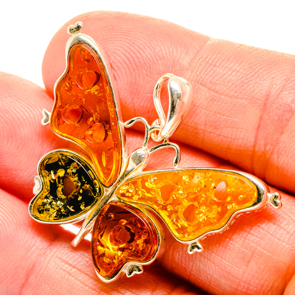 Baltic Amber Butterfly Pendants handcrafted by Anasilvercos - PD33073