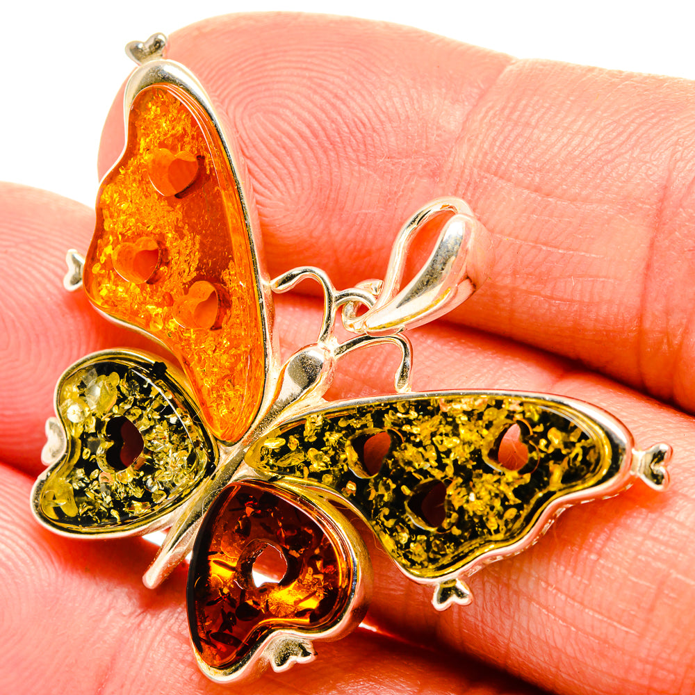 Baltic Amber Butterfly Pendants handcrafted by Anasilvercos - PD33074