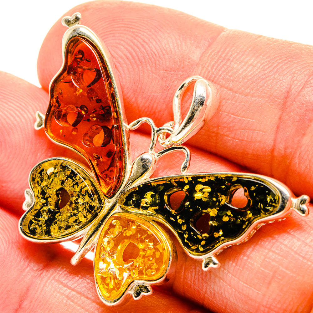 Baltic Amber Butterfly Pendants handcrafted by Anasilvercos - PD33075