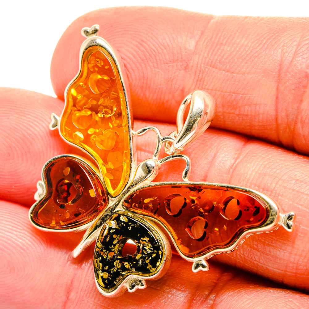 Baltic Amber Butterfly Pendants handcrafted by Anasilvercos - PD33076
