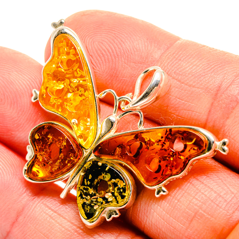 Baltic Amber Butterfly Pendants handcrafted by Anasilvercos - PD33077
