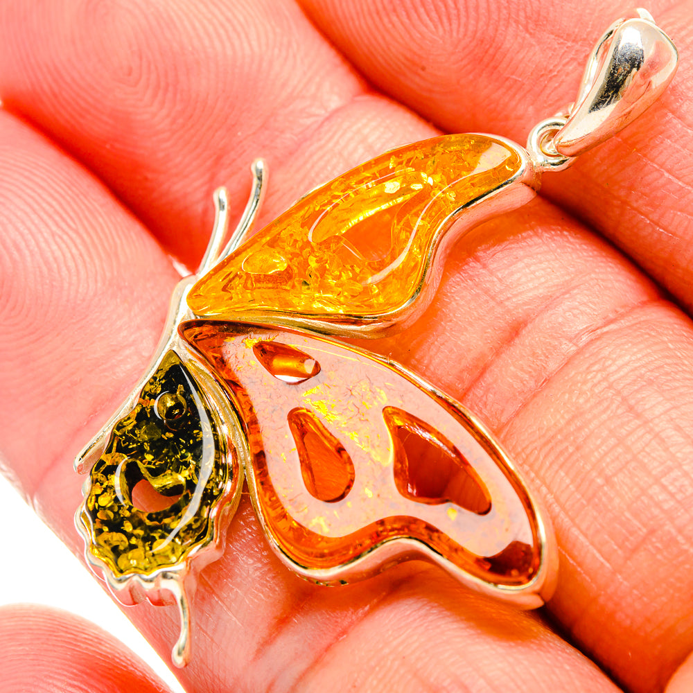 Baltic Amber Butterfly Pendants handcrafted by Anasilvercos - PD33078