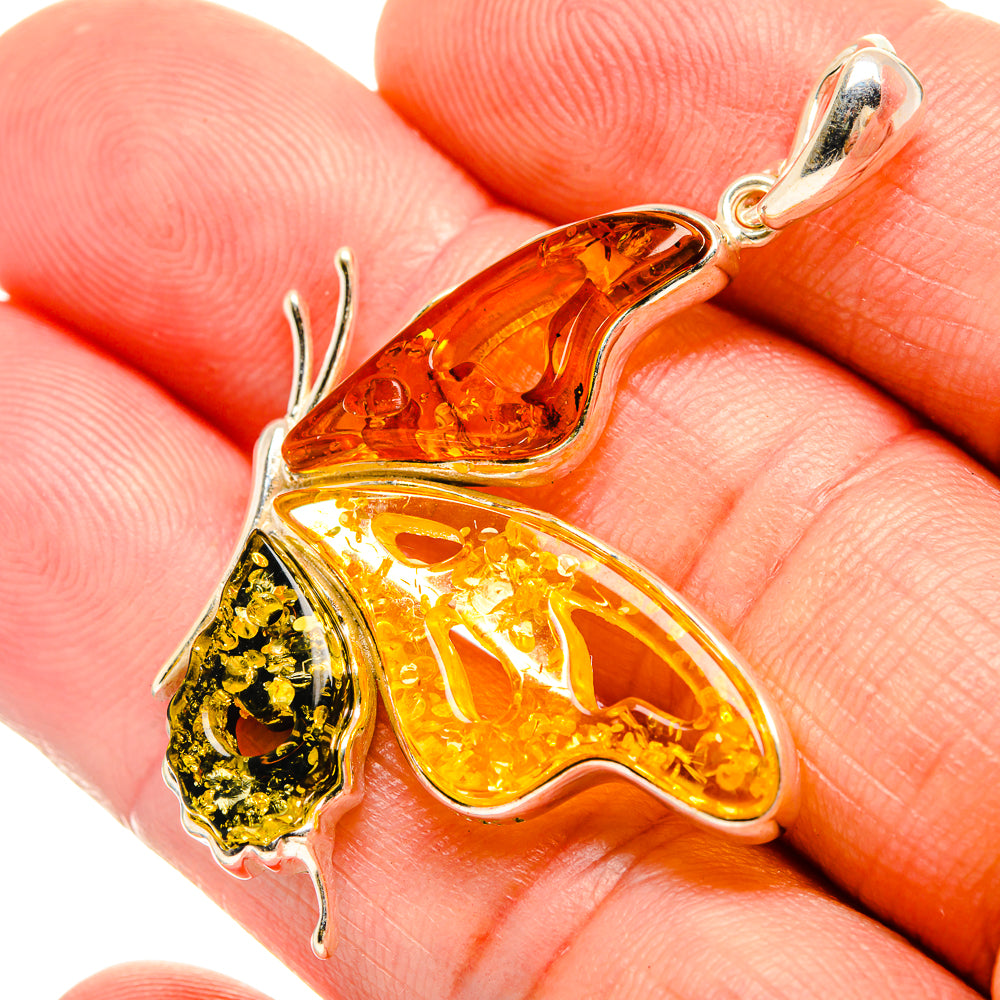 Baltic Amber Butterfly Pendants handcrafted by Anasilvercos - PD33079