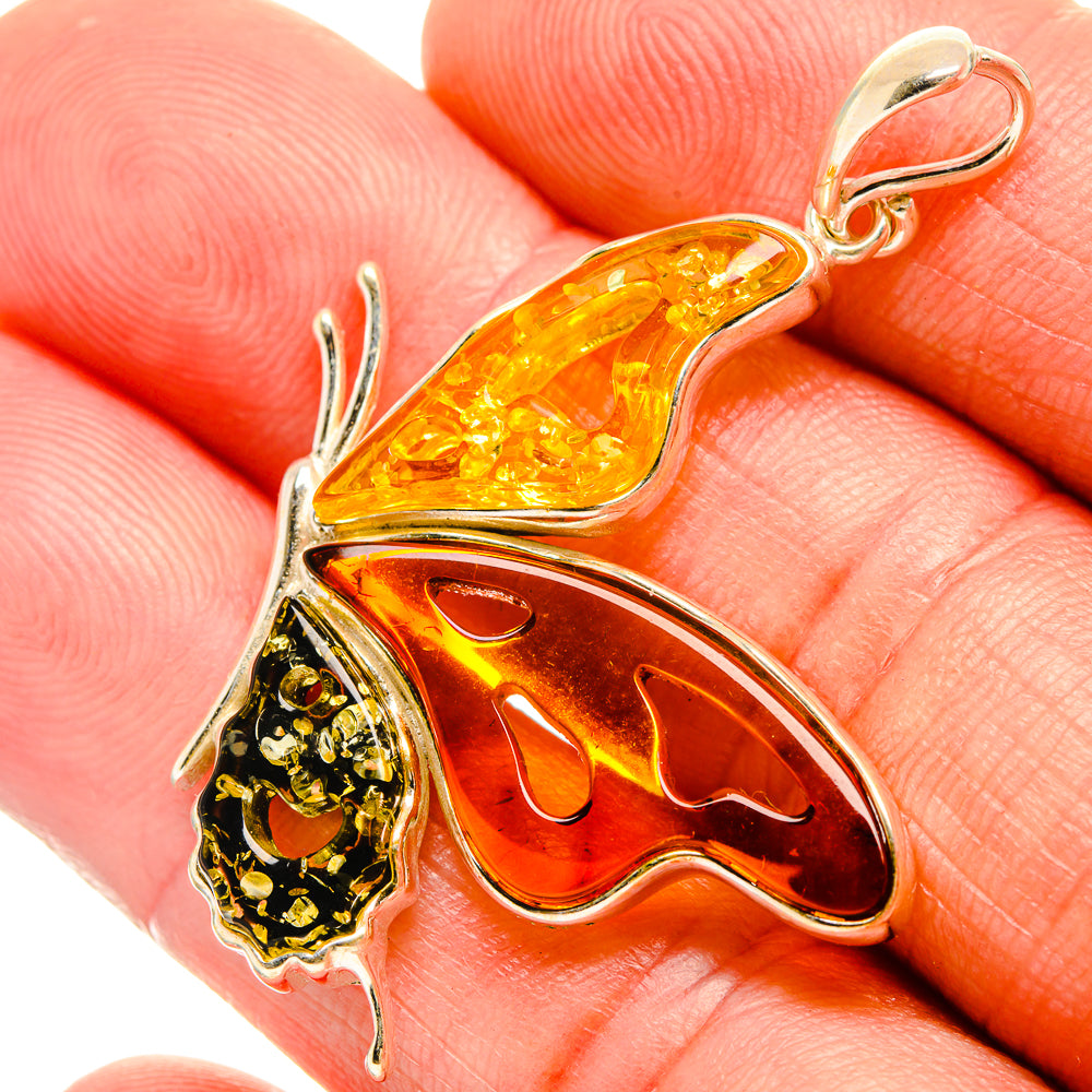 Baltic Amber Butterfly Pendants handcrafted by Anasilvercos - PD33080