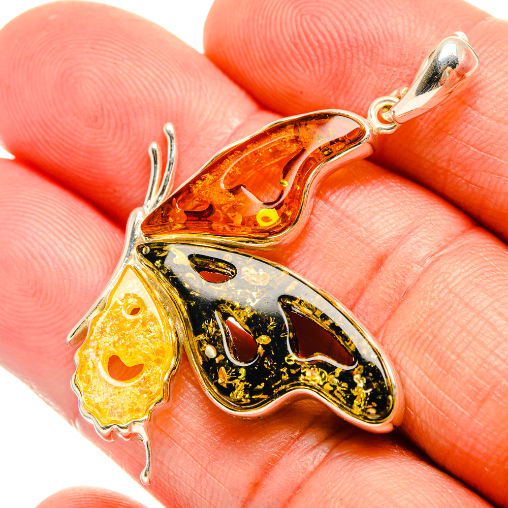 Baltic Amber Butterfly Pendants handcrafted by Anasilvercos - PD33081