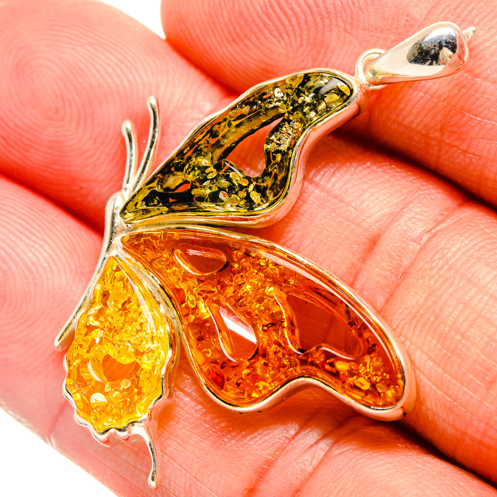 Baltic Amber Butterfly Pendants handcrafted by Anasilvercos - PD33082