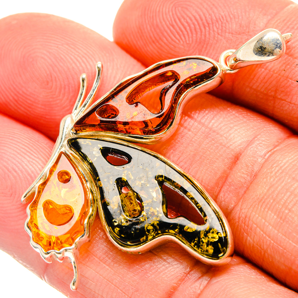 Baltic Amber Butterfly Pendants handcrafted by Anasilvercos - PD33083