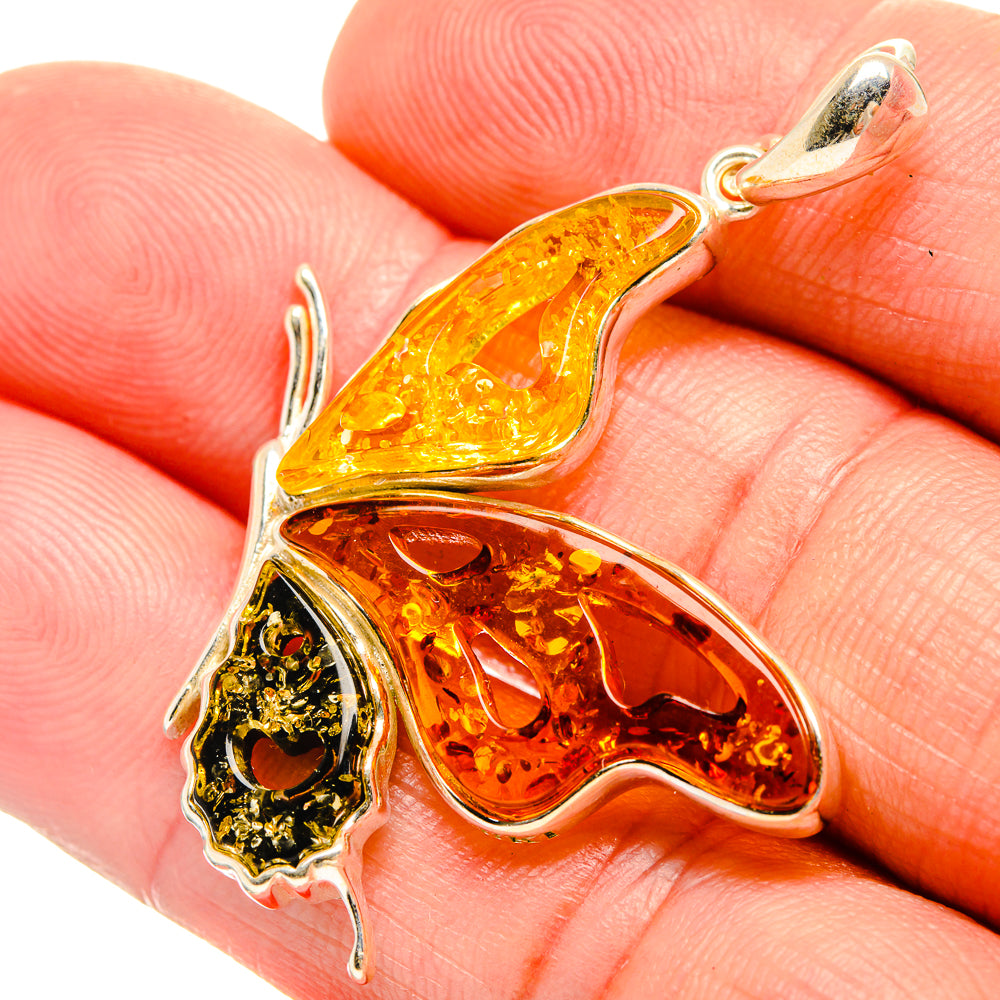 Baltic Amber Butterfly Pendants handcrafted by Anasilvercos - PD33084