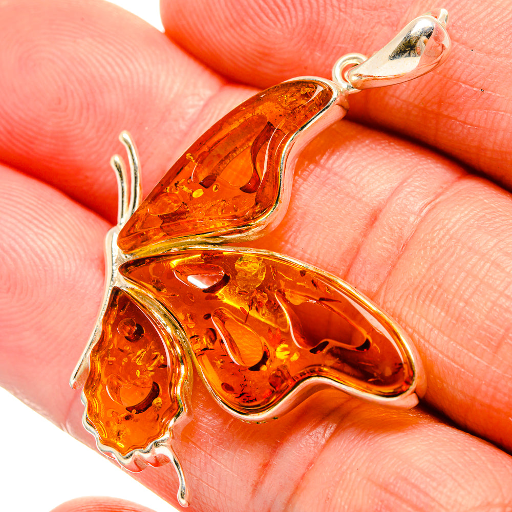 Baltic Amber Butterfly Pendants handcrafted by Anasilvercos - PD33085