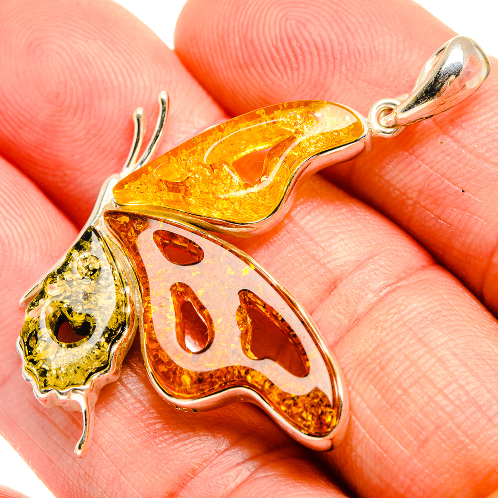 Baltic Amber Butterfly Pendants handcrafted by Anasilvercos - PD33086