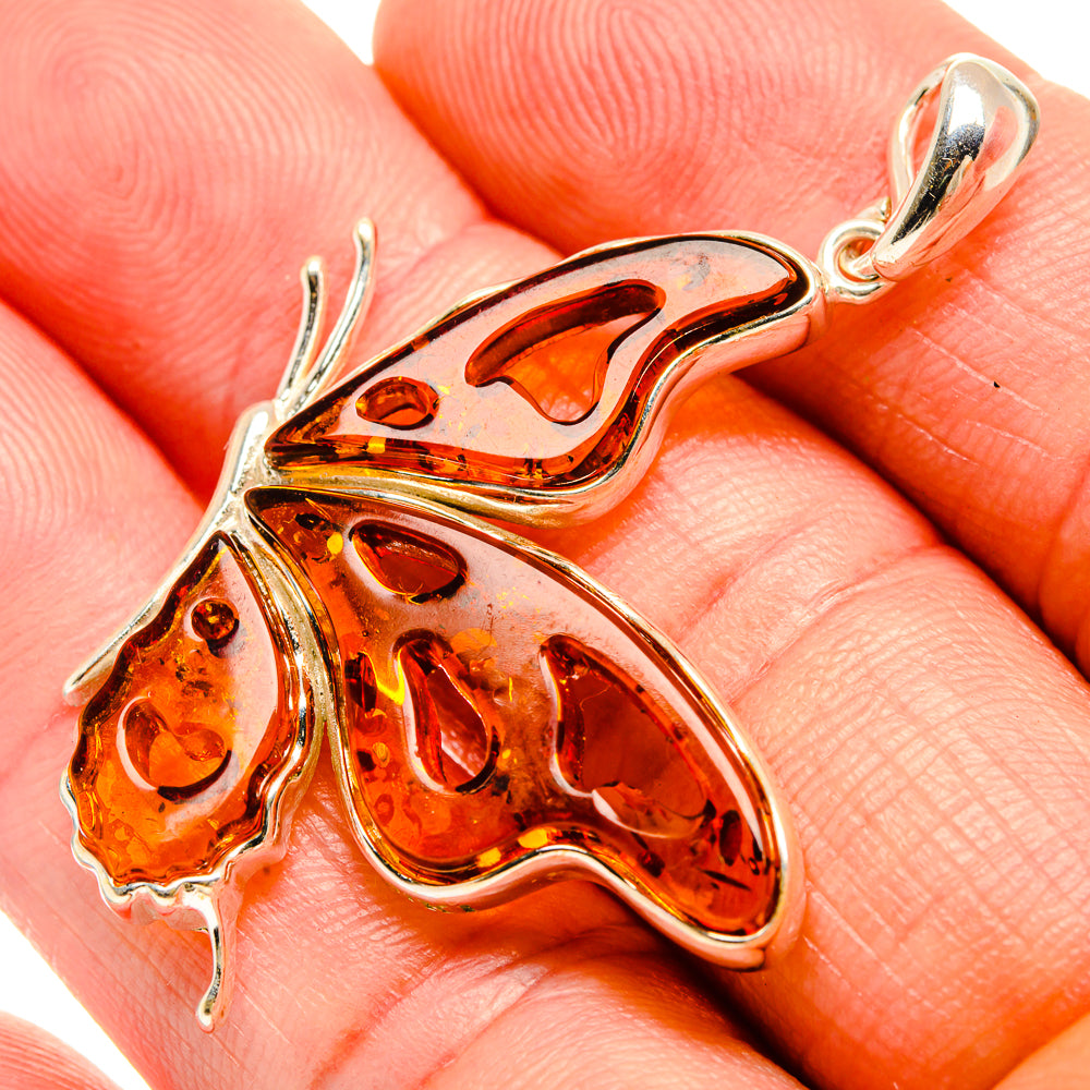 Baltic Amber Butterfly Pendants handcrafted by Anasilvercos - PD33087