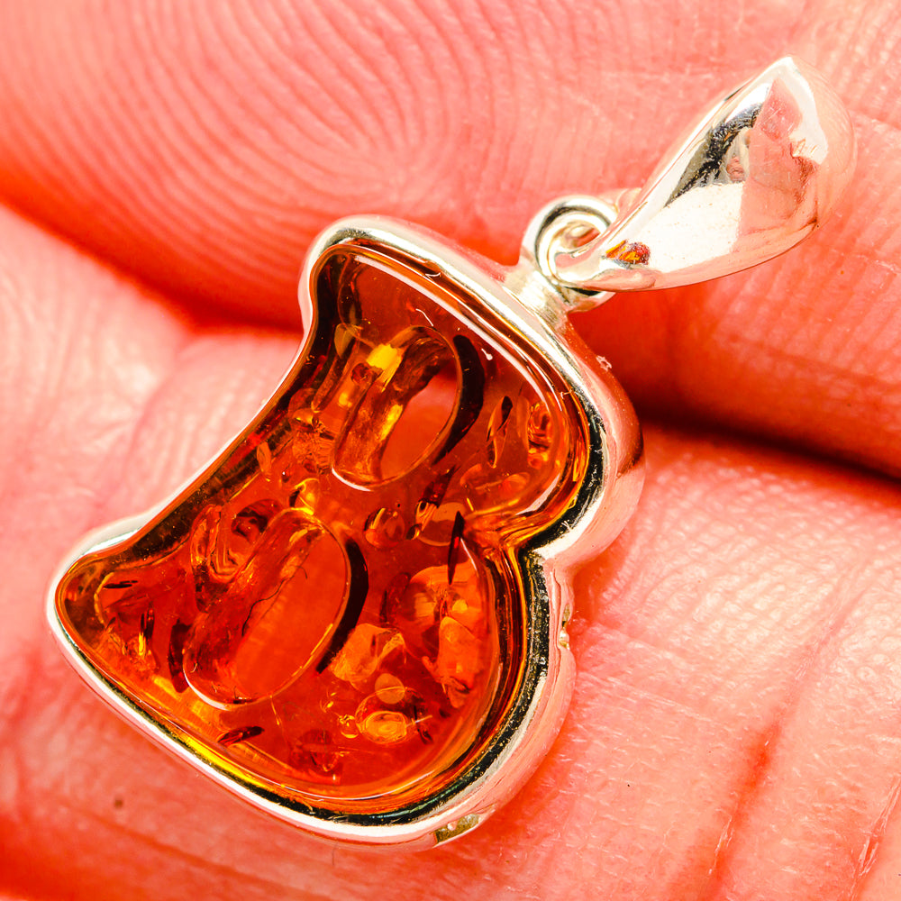 Baltic Amber Letter B Pendants handcrafted by Anasilvercos - PD33089