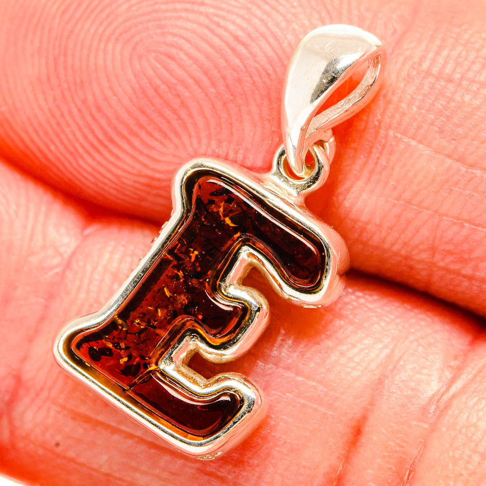 Baltic Amber Letter E Pendants handcrafted by Anasilvercos - PD33092