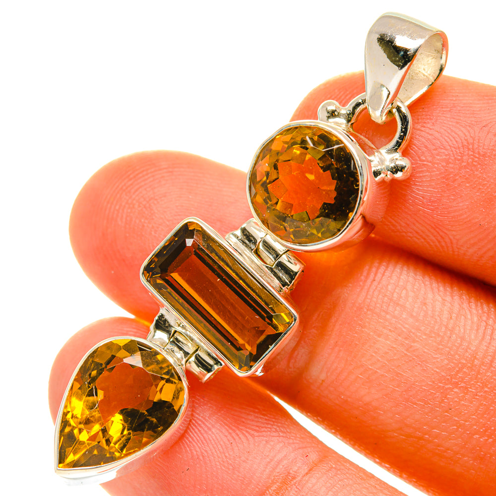 Mandarin Citrine Pendants handcrafted by Anasilvercos - PD3310