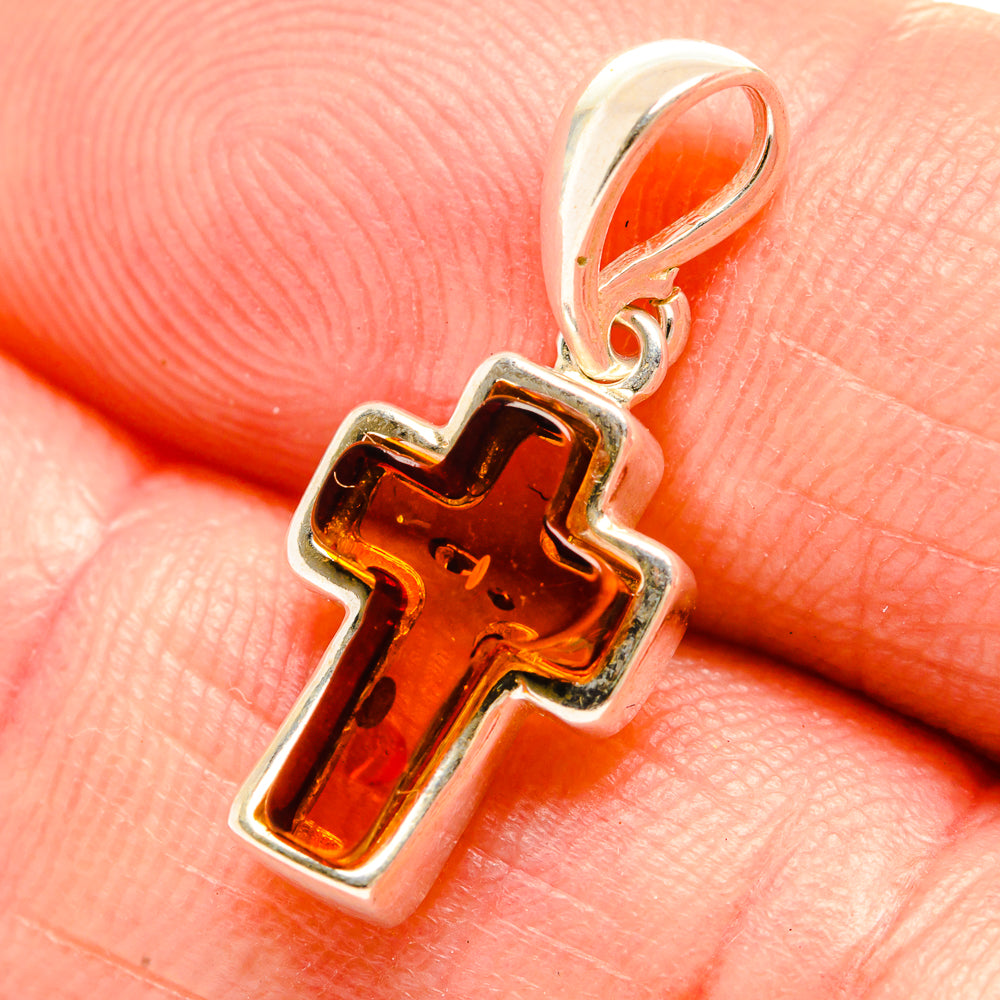 Baltic Amber Cross Pendants handcrafted by Anasilvercos - PD33114
