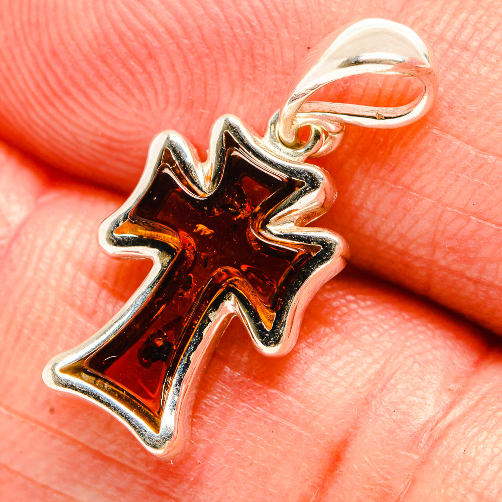Baltic Amber Cross Pendants handcrafted by Anasilvercos - PD33115