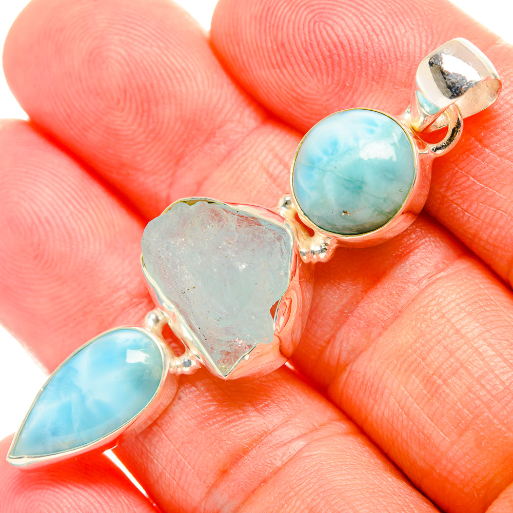 Aquamarine Pendants handcrafted by Anasilvercos - PD33116
