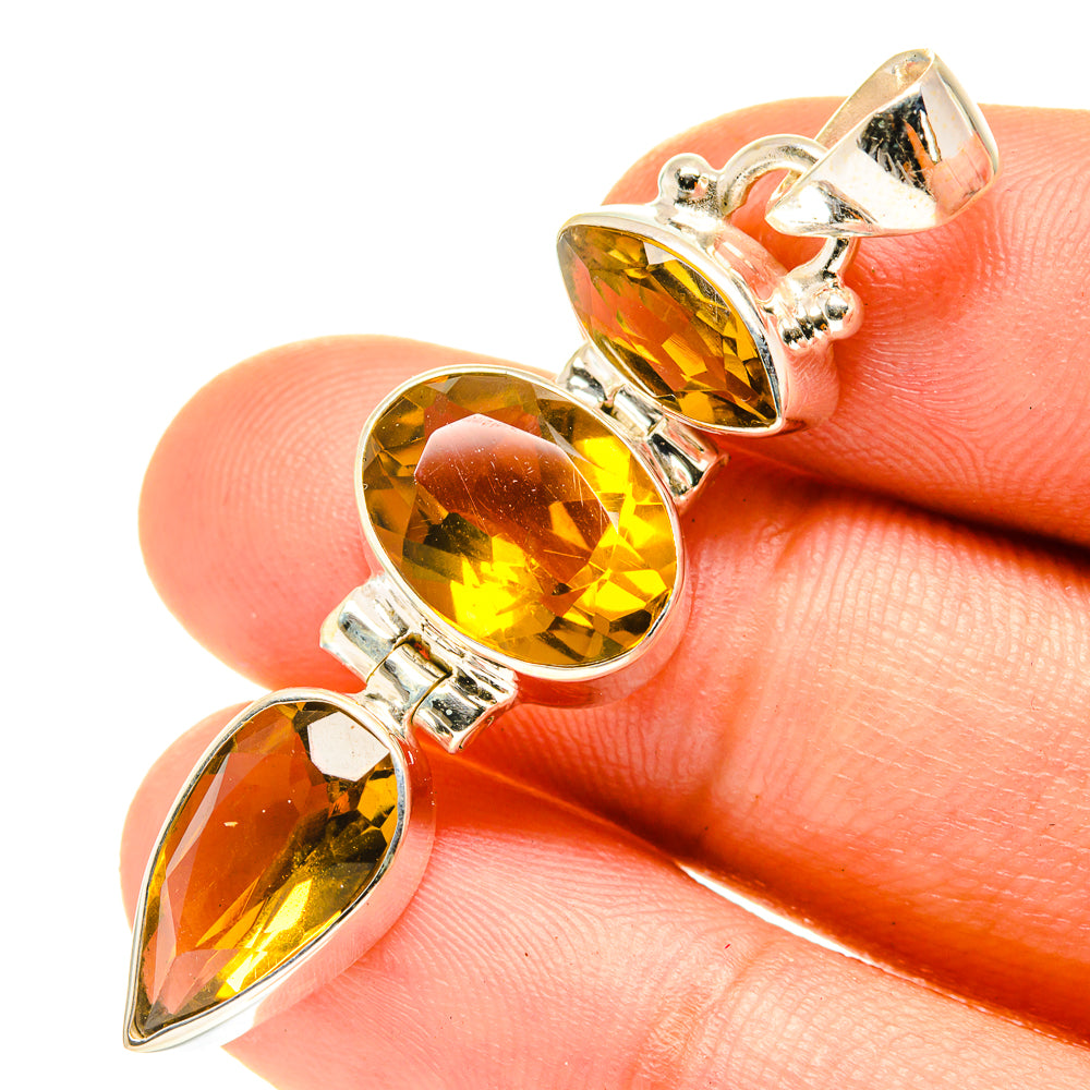 Mandarin Citrine Pendants handcrafted by Anasilvercos - PD3312