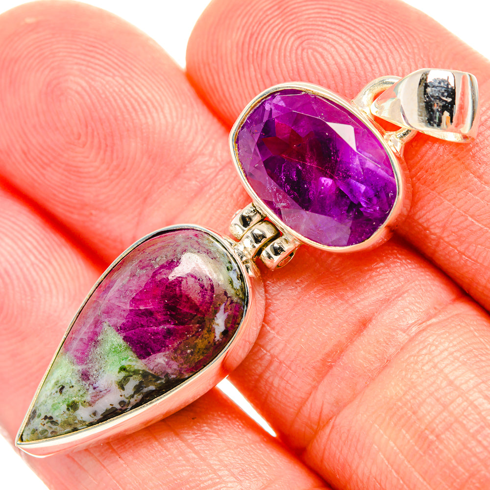 Ruby Zoisite Pendants handcrafted by Anasilvercos - PD33120