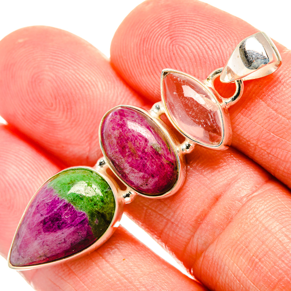 Ruby Zoisite Pendants handcrafted by Anasilvercos - PD33121