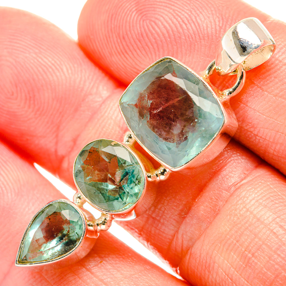 Green Fluorite Pendants handcrafted by Anasilvercos - PD33122