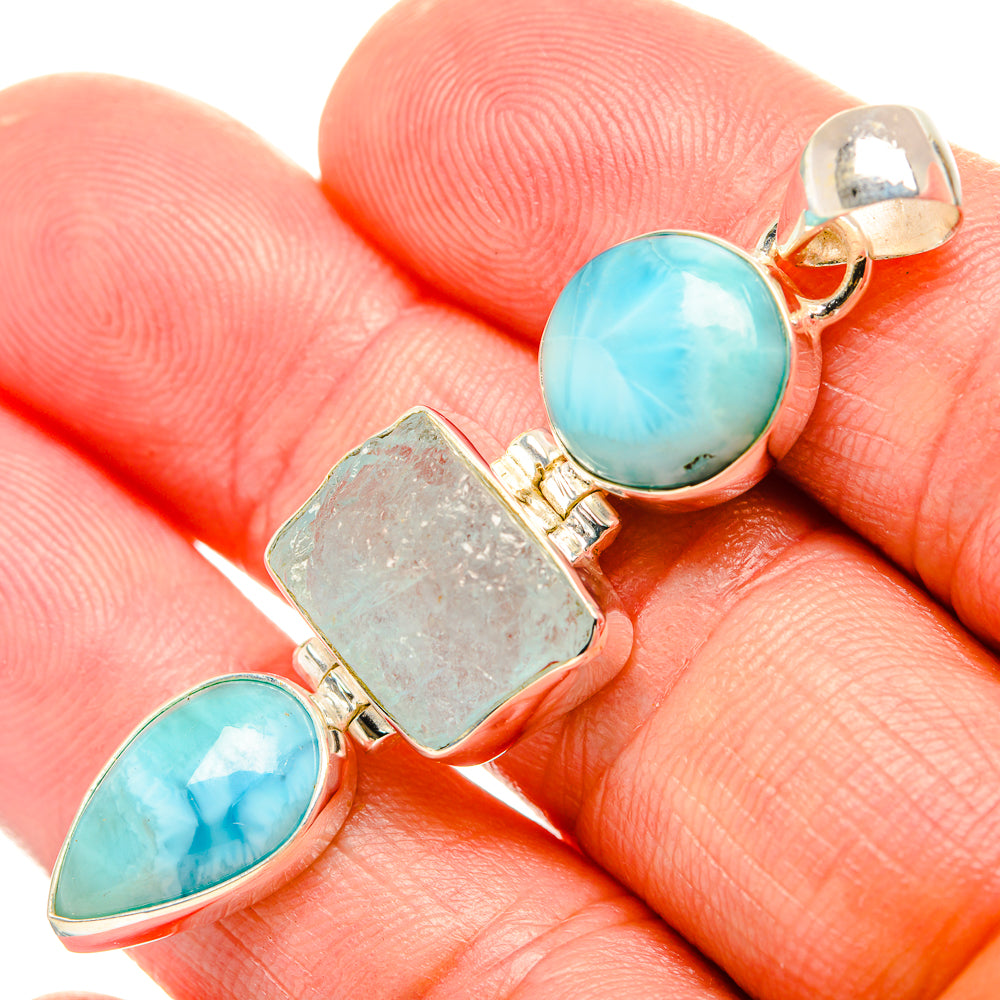 Aquamarine Pendants handcrafted by Anasilvercos - PD33124