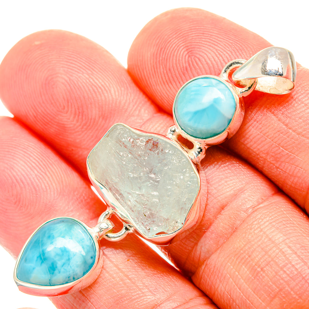 Aquamarine Pendants handcrafted by Anasilvercos - PD33127