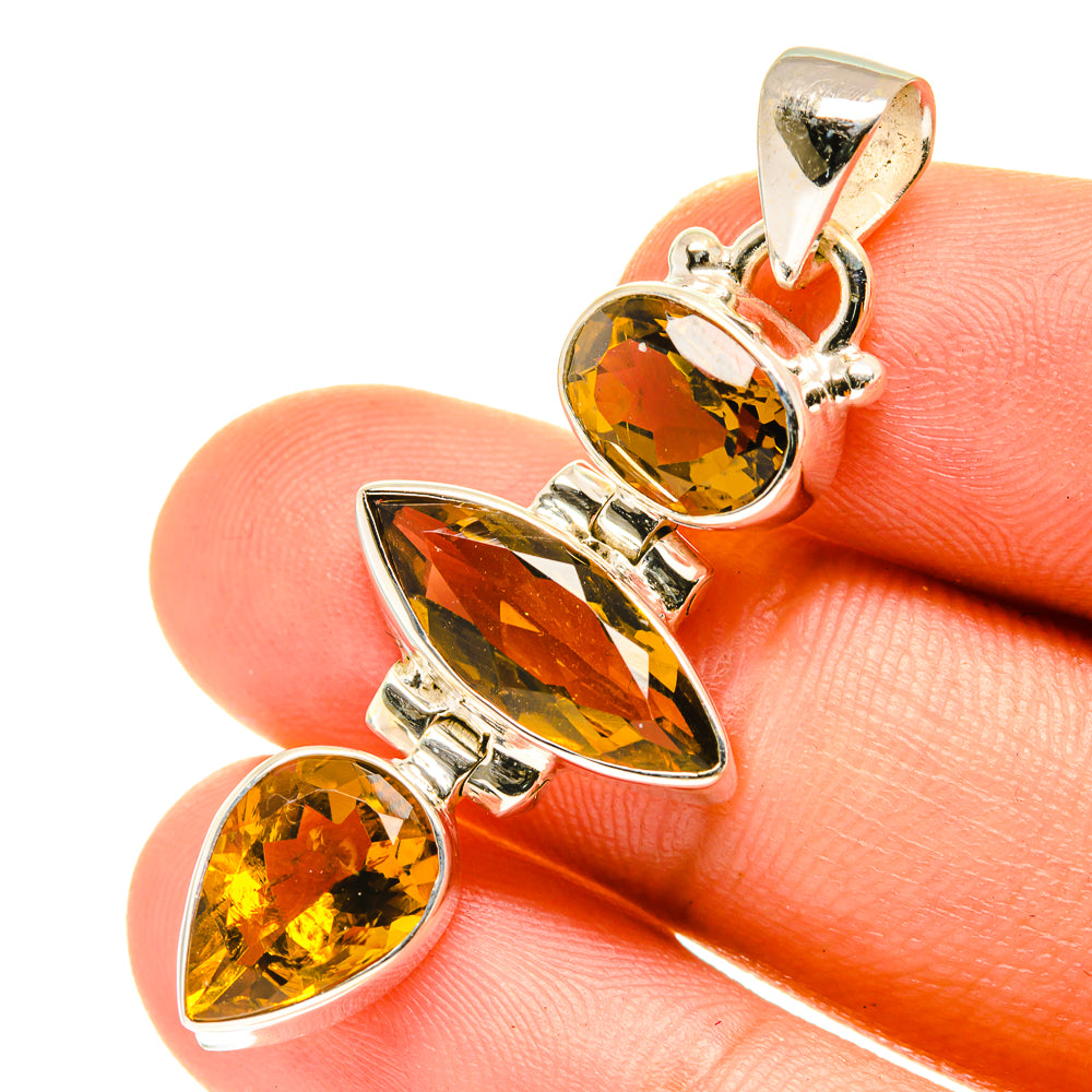 Mandarin Citrine Pendants handcrafted by Anasilvercos - PD3313