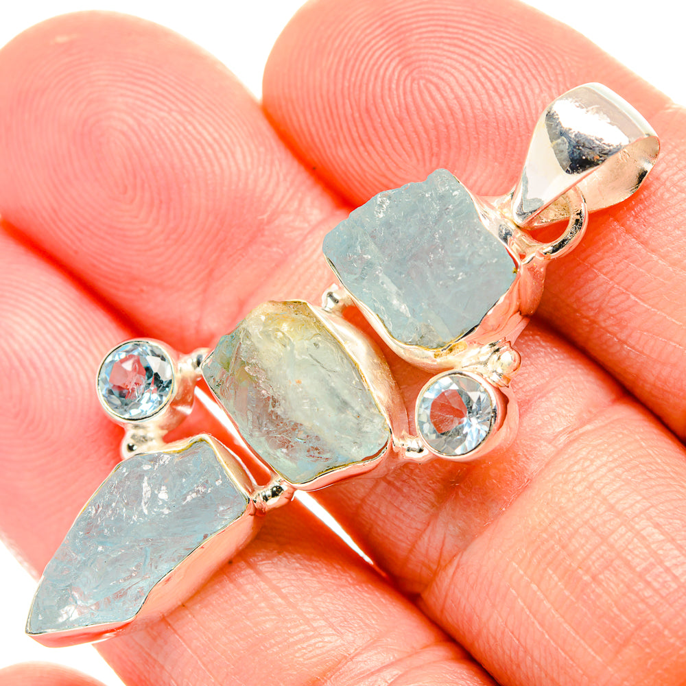 Aquamarine Pendants handcrafted by Anasilvercos - PD33131