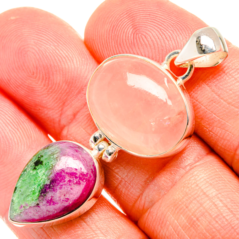 Rose Quartz Pendants handcrafted by Anasilvercos - PD33133
