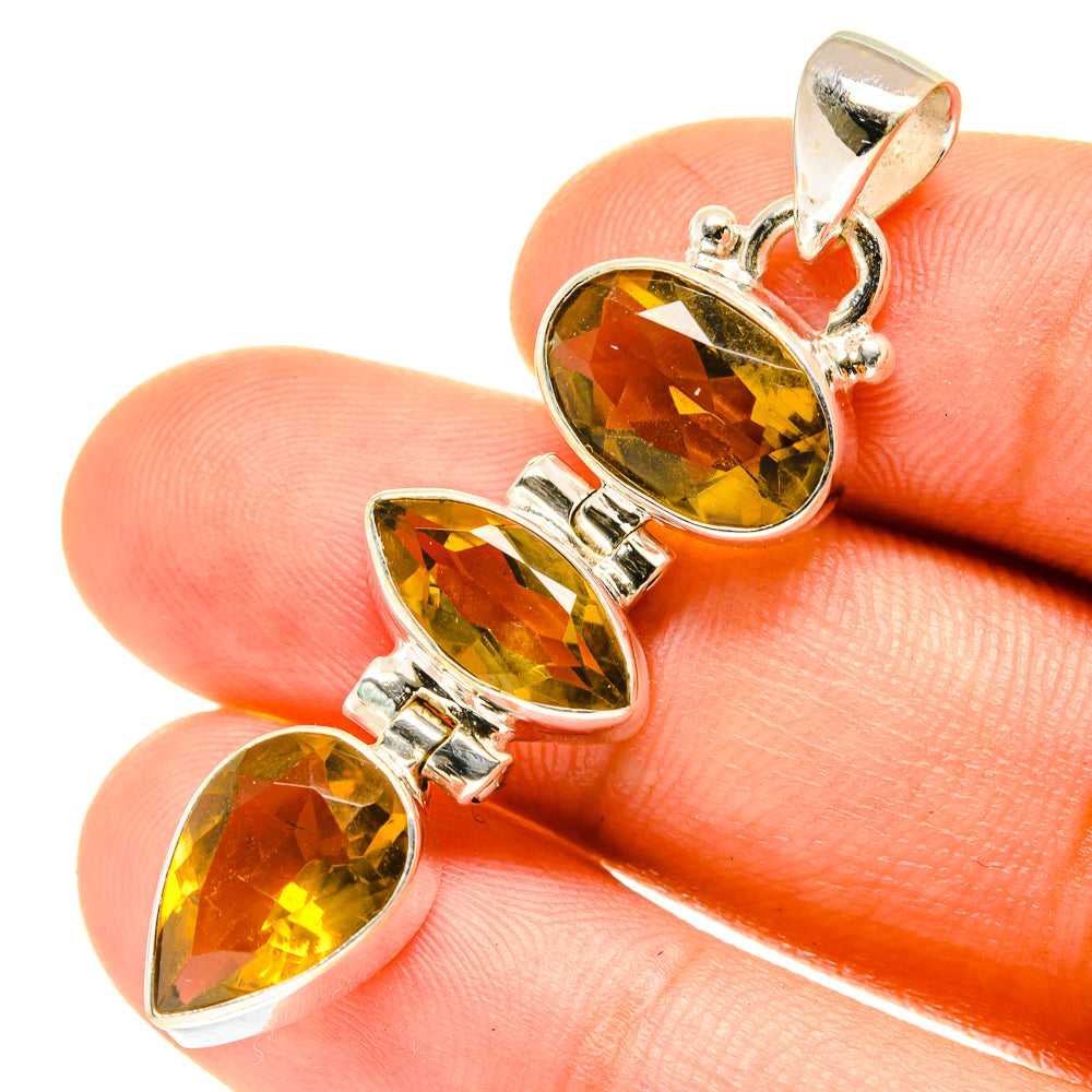 Mandarin Citrine Pendants handcrafted by Anasilvercos - PD3314