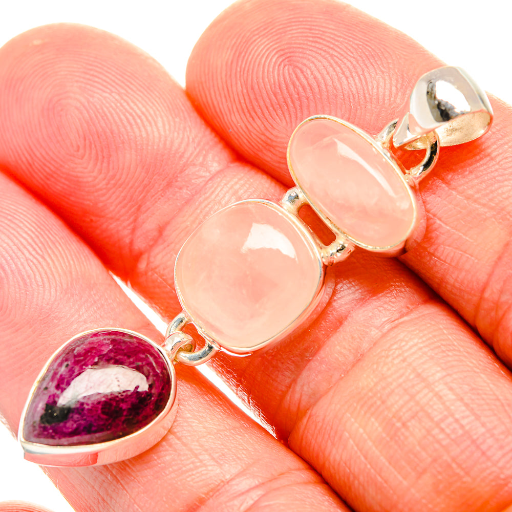 Rose Quartz Pendants handcrafted by Anasilvercos - PD33140