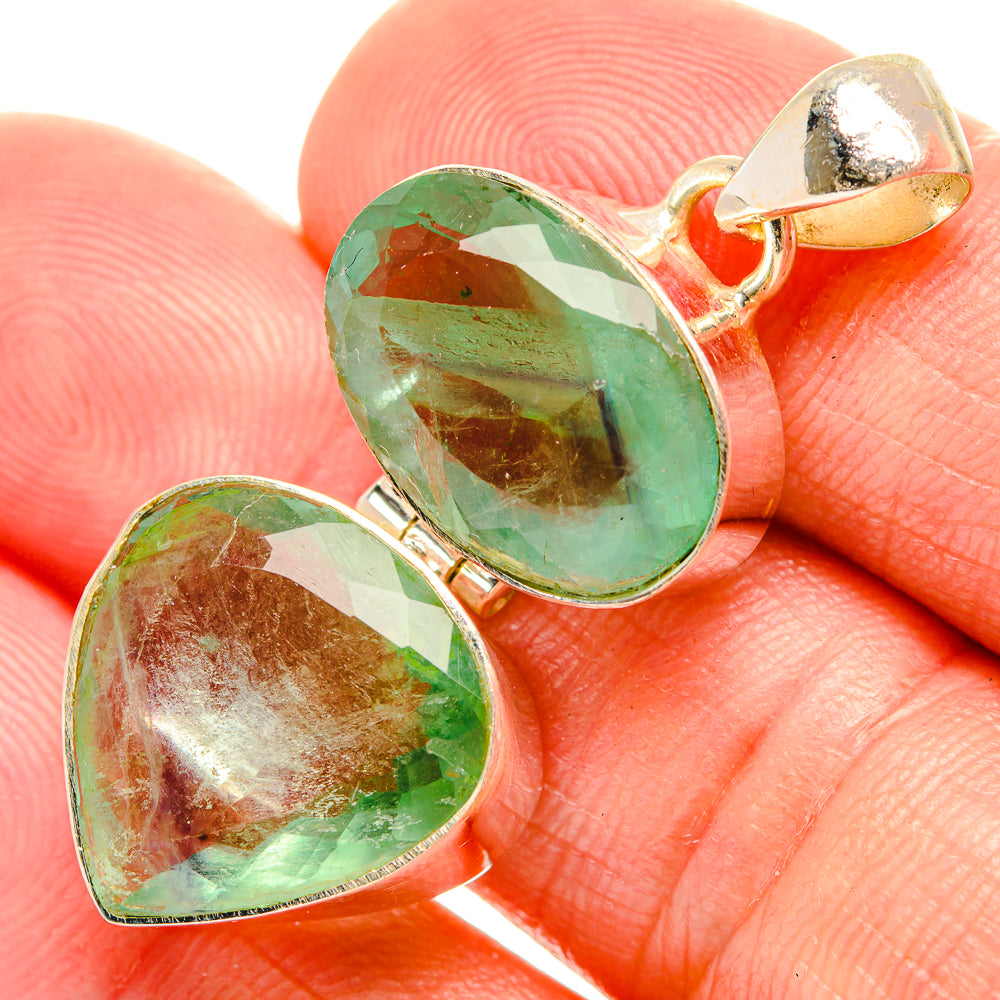 Green Fluorite Pendants handcrafted by Anasilvercos - PD33150