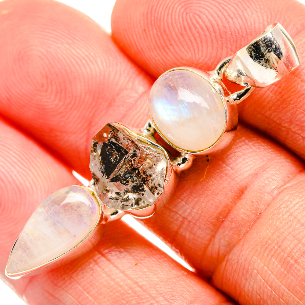 Rainbow Moonstone Pendants handcrafted by Anasilvercos - PD33163