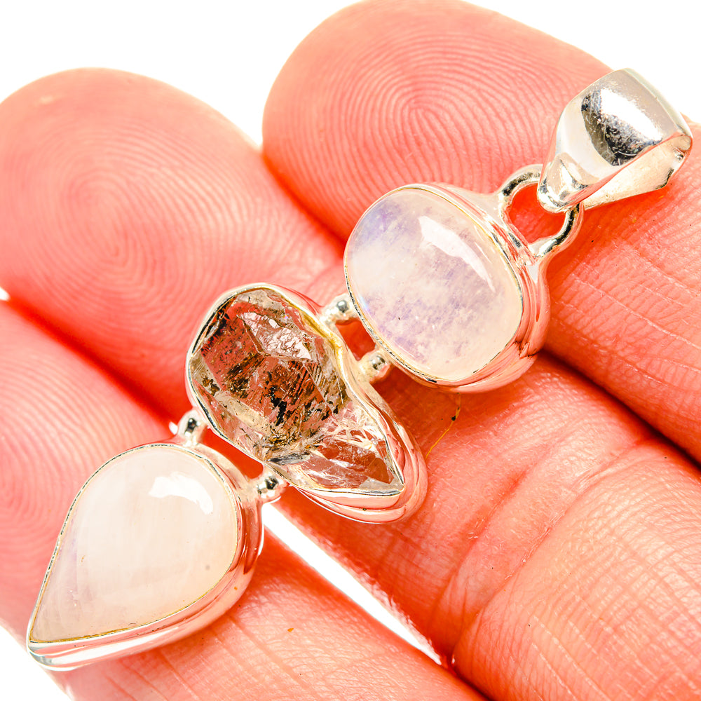 Rainbow Moonstone Pendants handcrafted by Anasilvercos - PD33164
