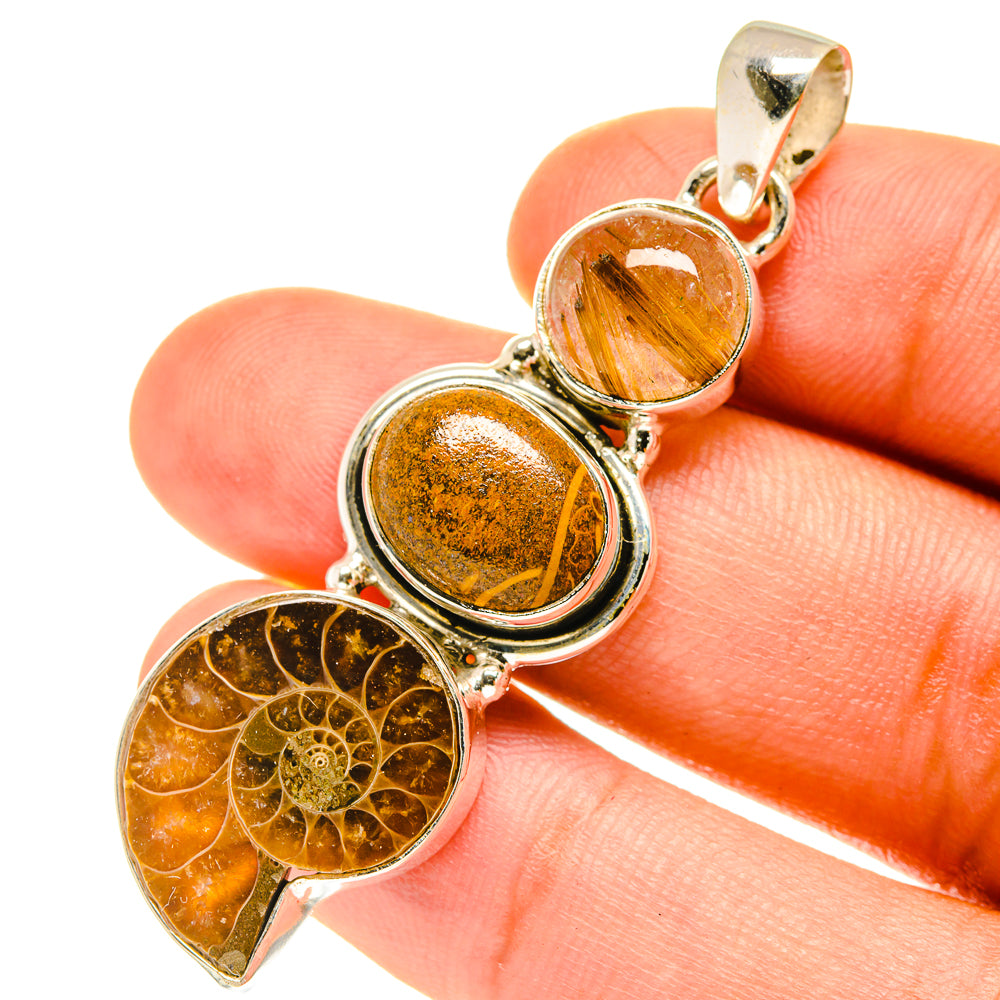 Ammonite Fossil Pendants handcrafted by Anasilvercos - PD3317