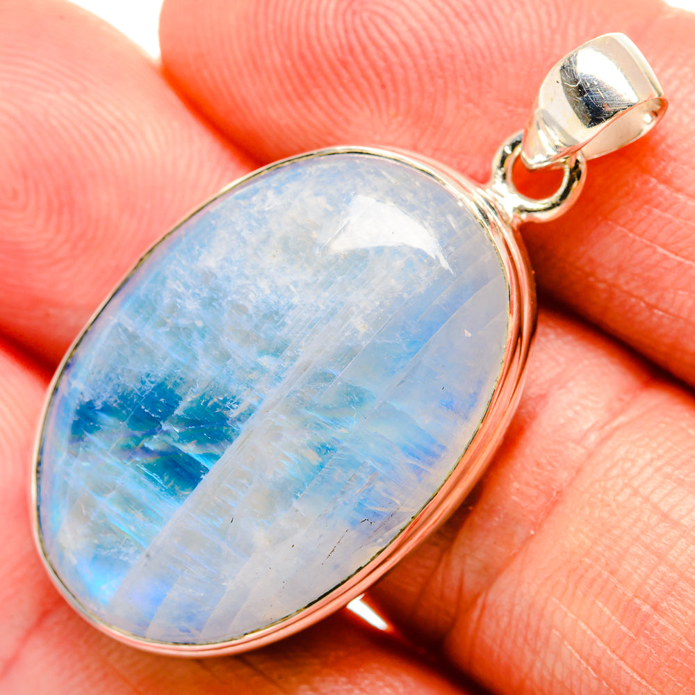 Rainbow Moonstone Pendants handcrafted by Anasilvercos - PD33180