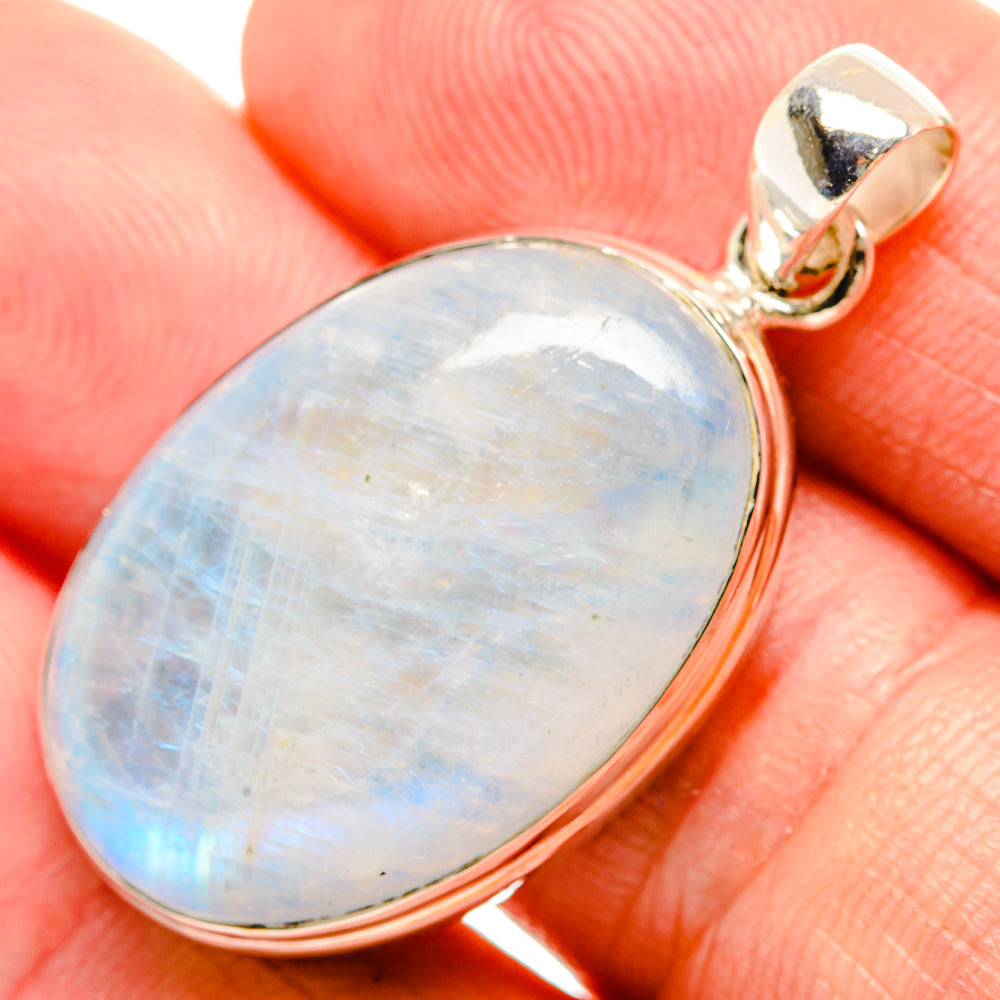 Rainbow Moonstone Pendants handcrafted by Anasilvercos - PD33181