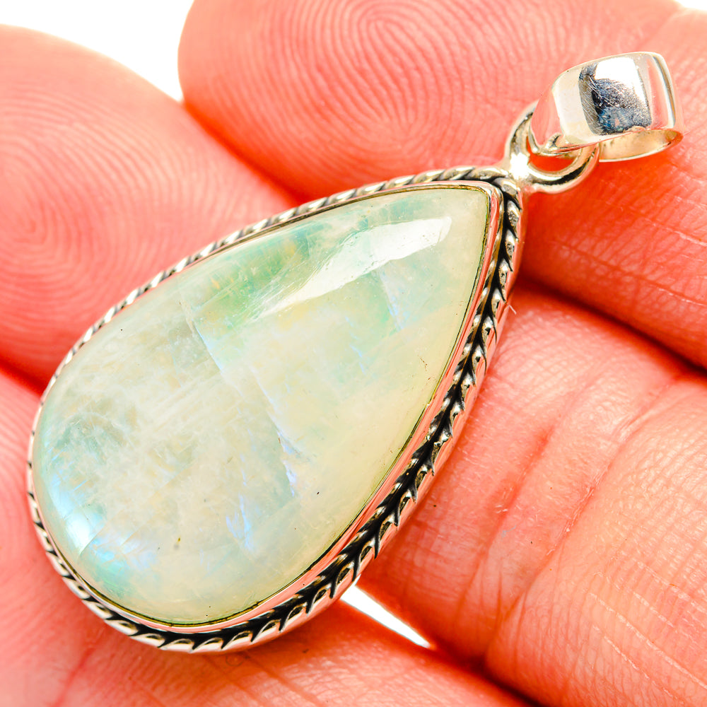 Green Moonstone Pendants handcrafted by Anasilvercos - PD33183