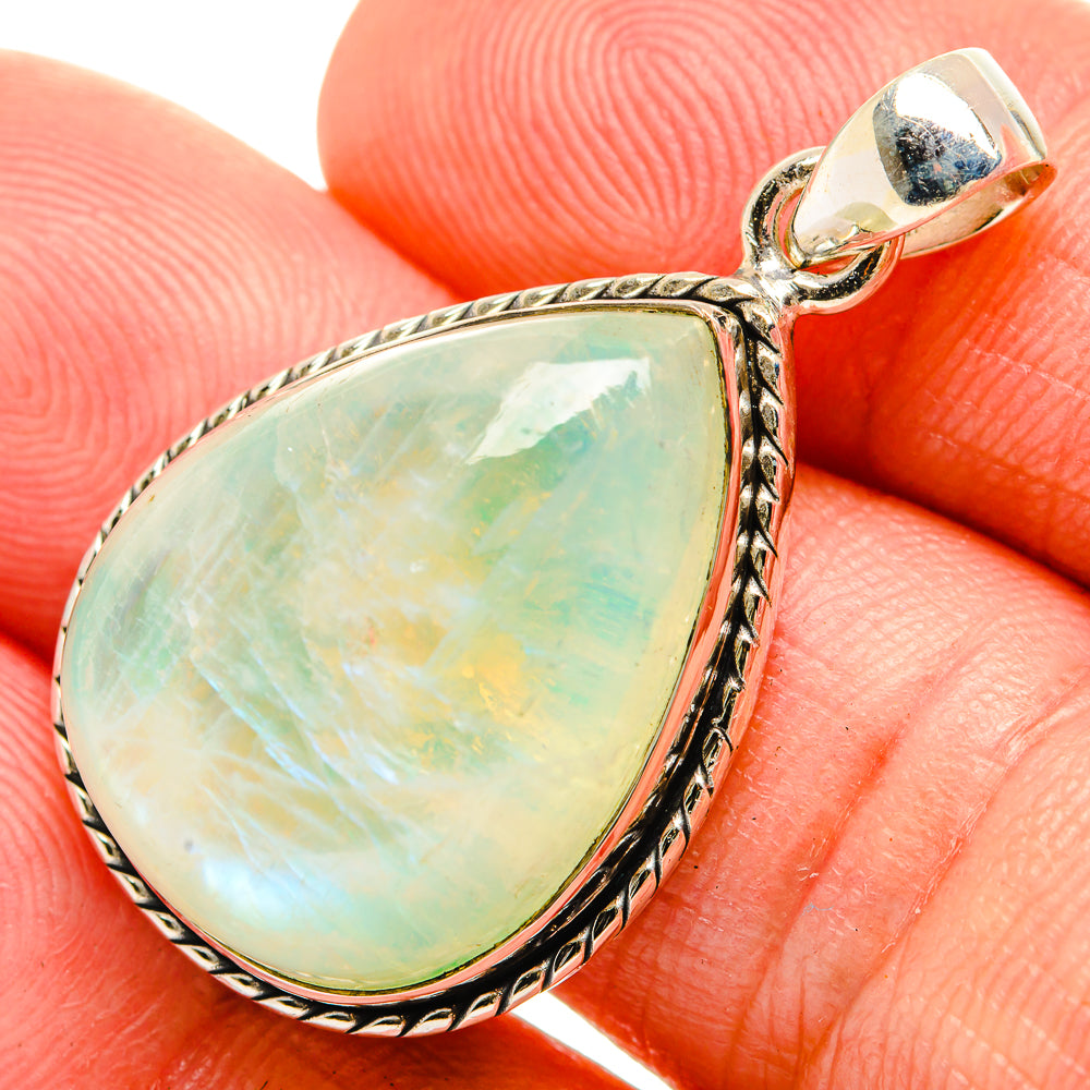 Green Moonstone Pendants handcrafted by Anasilvercos - PD33185