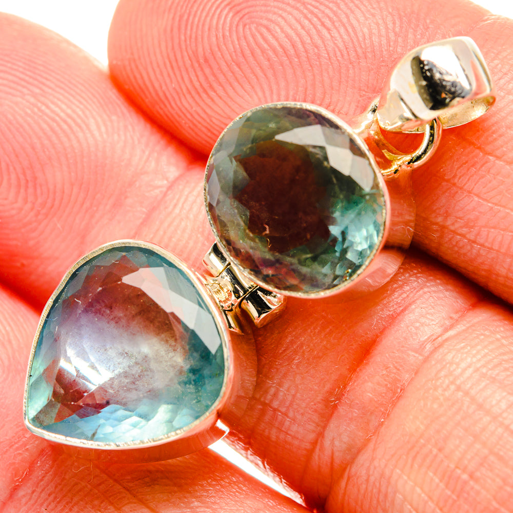 Green Fluorite Pendants handcrafted by Anasilvercos - PD33192