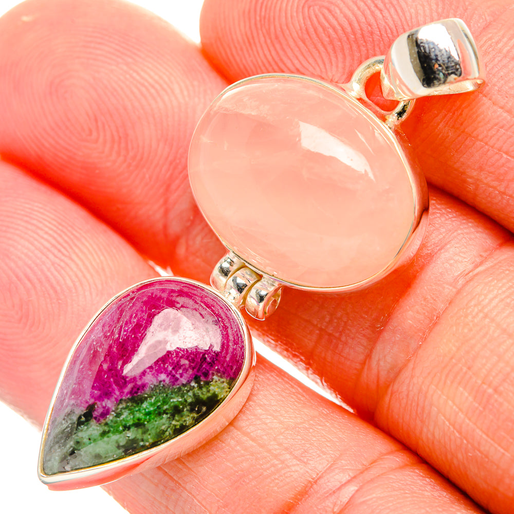 Rose Quartz Pendants handcrafted by Anasilvercos - PD33193