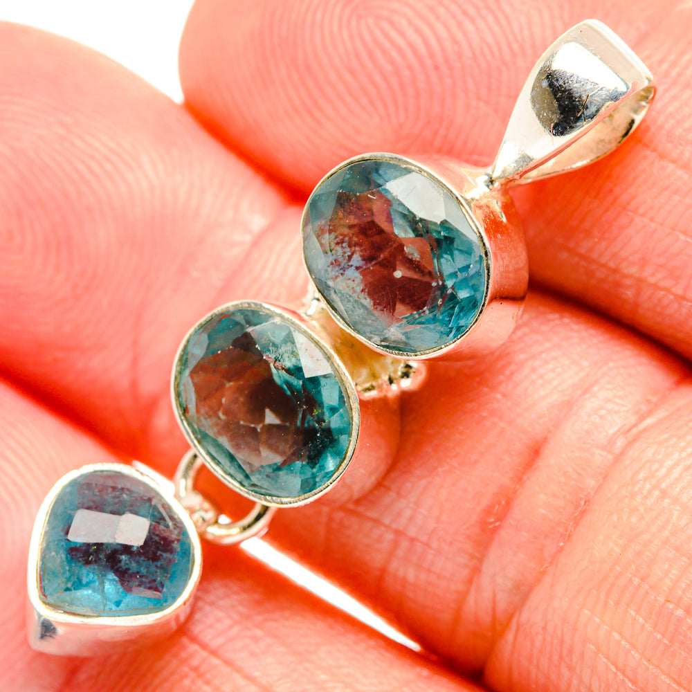 Blue Fluorite Pendants handcrafted by Anasilvercos - PD33194