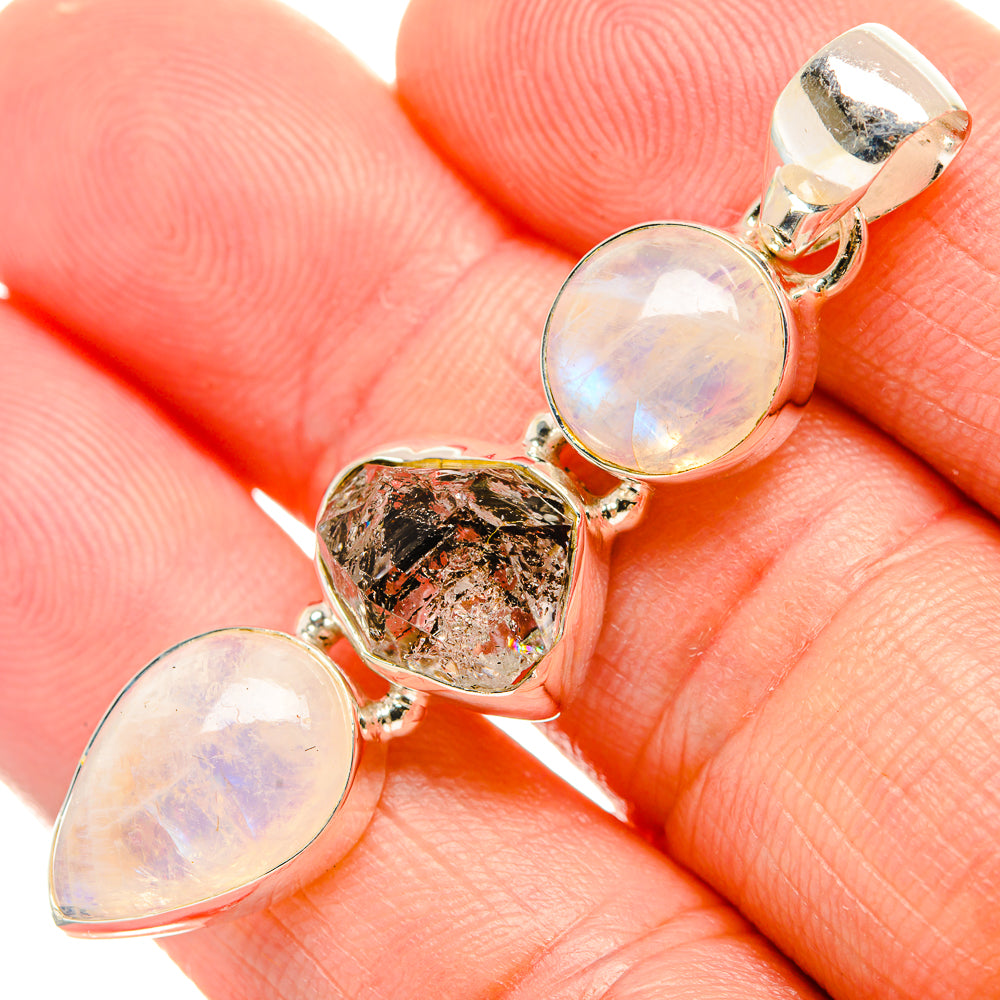 Rainbow Moonstone Pendants handcrafted by Anasilvercos - PD33197
