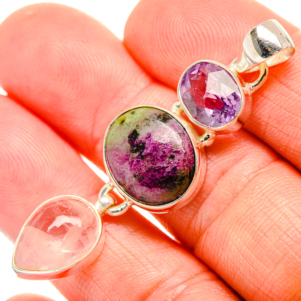 Ruby Zoisite Pendants handcrafted by Anasilvercos - PD33215
