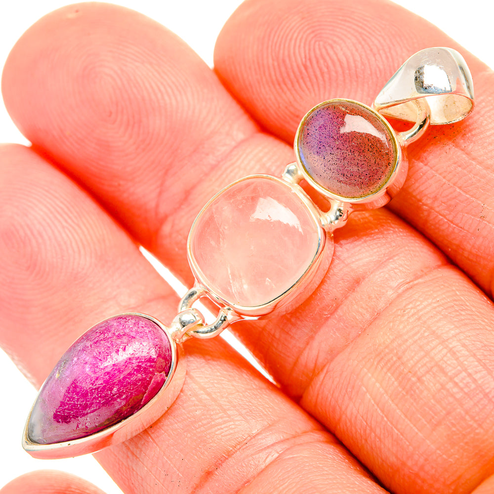 Ruby Fuchsite Pendants handcrafted by Anasilvercos - PD33220