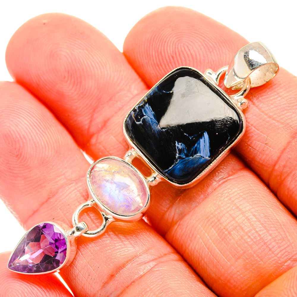 Rainbow Moonstone Pendants handcrafted by Anasilvercos - PD33221