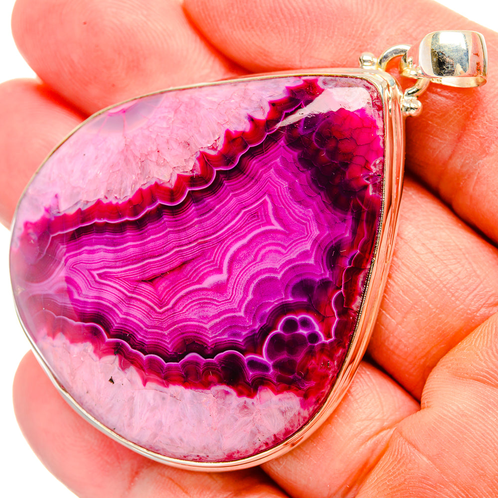 Pink Agate Window Druzy Pendants handcrafted by Anasilvercos - PD33237